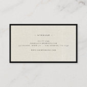 Luxury Minimal Monogram Natural Linen Visitekaartje (Achterkant)
