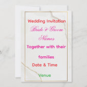Luxury Minimal Wedding Invitation 7x5 – Editable E Kaart (Voorkant)