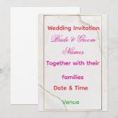 Luxury Minimal Wedding Invitation 7x5 – Editable E Kaart (Voorkant / Achterkant)