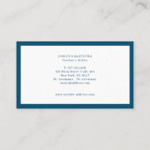 Luxury Minimale Monogram marineblauw Visitekaartje (Achterkant)