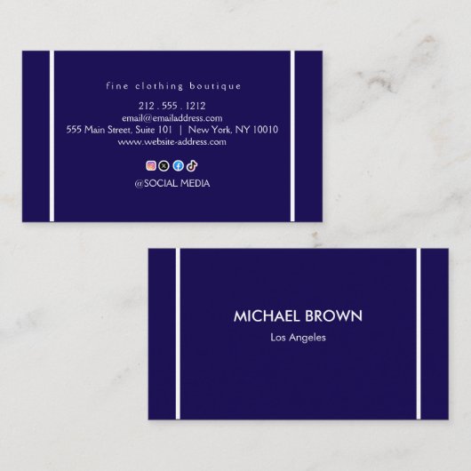 Luxury Minimalist Ivory Boutique Business Card Visitekaartje (Voorkant / Achterkant)