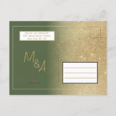 Luxury Mint Gold Glitter Calendar Save the Date Aankondigingskaart (Achterkant)