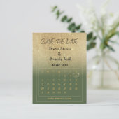 Luxury Mint Gold Glitter Calendar Save the Date Aankondigingskaart (Staand voorkant)