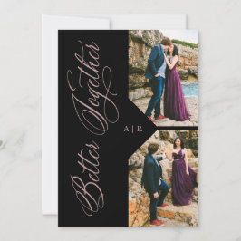 Luxury Modern 2 Photos Collage Rose Gold Whimsical Kaart