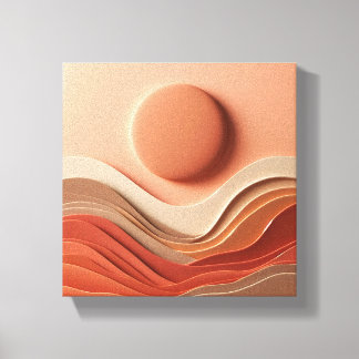 Luxury Modern 3D Abstract  - Layered Hill Canvas Afdruk