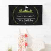 Luxury Modern 50th Birthday Golfer Party Golf Spandoek (Insitu)
