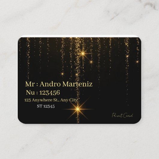 Luxury Modern Black and Gold Professional Business Visitekaartje (Voorkant)