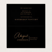Luxury Modern Black en Gold Brown professional Visitekaartje (Buitenkant ongevouwen)