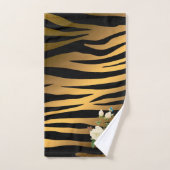 Luxury Modern Black Gold Roos Tigar Bad Handdoek (Handdoek)