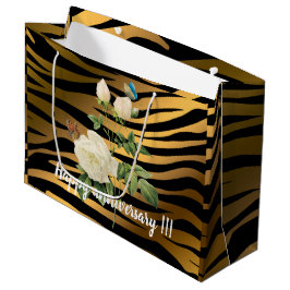Luxury Modern Black Gold Roos Tigar Groot Cadeauzakje