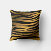Luxury Modern Black Gold Roos Tigar Kussen (Achterkant)