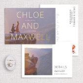 Luxury Modern Bold Names Photo Save the Date Folie Uitnodiging