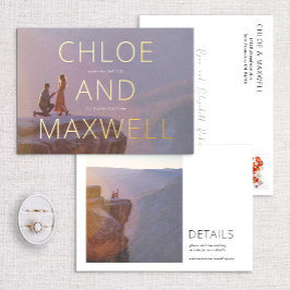 Luxury Modern Bold Names Photo Save the Date Folie Uitnodiging