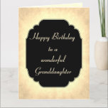 Luxury modern chic Birthday Granddaughter Kaart<br><div class="desc">Stylish and elegant luxury modern Happy Birthday Granddaughter  design Greeting Card.</div>