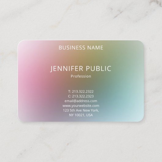 Luxury Modern Colorful Elegant Monogram Sjabloon Visitekaartje (Achterkant)