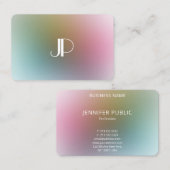 Luxury Modern Colorful Elegant Monogram Sjabloon Visitekaartje (Voorkant / Achterkant)