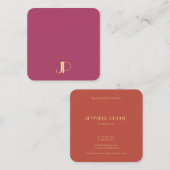 Luxury Modern Elegant Gold Monogrammed Sjabloon Vierkante Visitekaartje (Voorkant / Achterkant)
