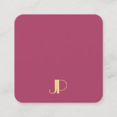 Luxury Modern Elegant Gold Monogrammed Sjabloon Vierkante Visitekaartje (Voorkant)