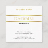 Luxury Modern Elegant Gold Monogrammed Square Vierkante Visitekaartje (Achterkant)