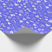 Luxury Modern Elegant Love Blue Heart Cadeaupapier (Hoek)