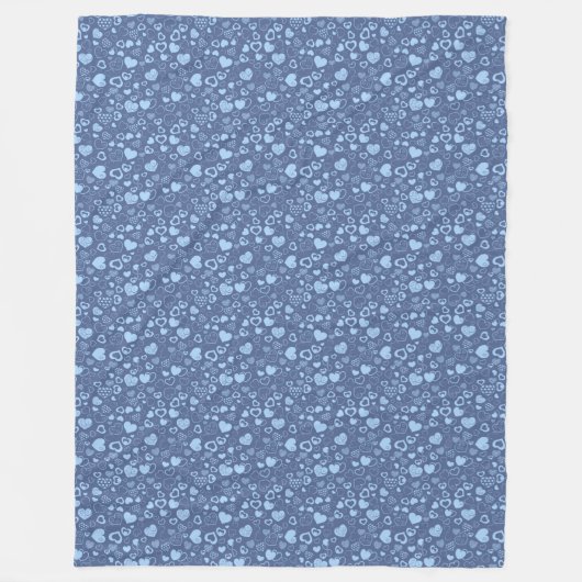 Luxury Modern Elegant Love Blue Heart Fleece Deken (Voorkant)