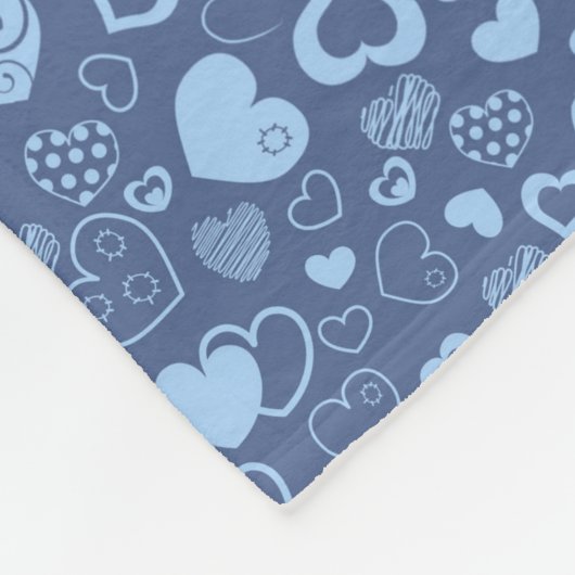Luxury Modern Elegant Love Blue Heart Fleece Deken (Hoek)