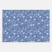 Luxury Modern Elegant Love Blue Heart Inpakpapier Vel (Voorkant 2)