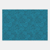Luxury Modern Elegant Love Blue Heart Inpakpapier Vel (Voorkant 2)