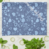 Luxury Modern Elegant Love Blue Heart Theedoek (Gevouwen)