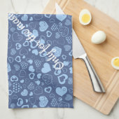Luxury Modern Elegant Love Blue Heart Theedoek (Quarter Fold)