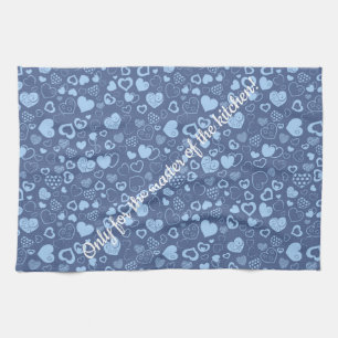 Luxury Modern Elegant Love Blue Heart Theedoek