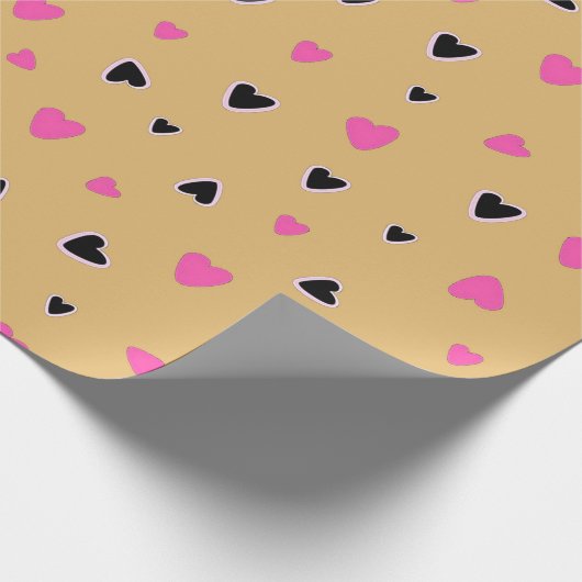 Luxury Modern Elegant Love Gold Heart Cadeaupapier (Hoek)