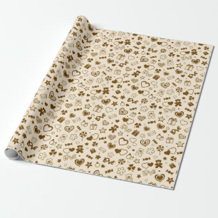 Luxury Modern Elegant Love Gold Heart Cadeaupapier