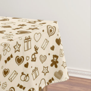 Luxury Modern Elegant Love Gold Heart Tafelkleed
