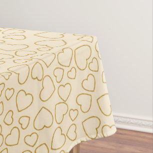 Luxury Modern Elegant Love Gold Heart Tafelkleed
