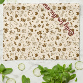 Luxury Modern Elegant Love Gold Heart Theedoek (Gevouwen)