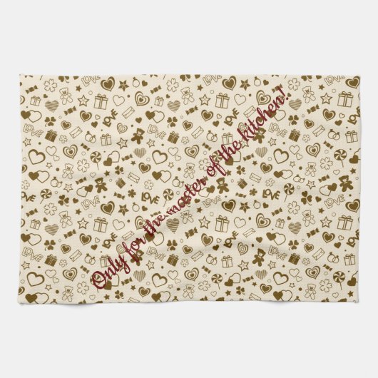 Luxury Modern Elegant Love Gold Heart Theedoek (Horizontaal)