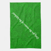 Luxury Modern Elegant Love Green Heart Theedoek (Verticaal)