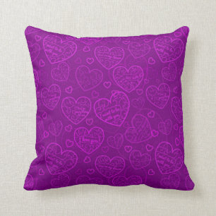 Luxury Modern Elegant Love Paars Heart Kussen