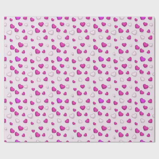 Luxury Modern Elegant Love Pink Heart Cadeaupapier (Vlak)