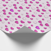 Luxury Modern Elegant Love Pink Heart Cadeaupapier (Hoek)
