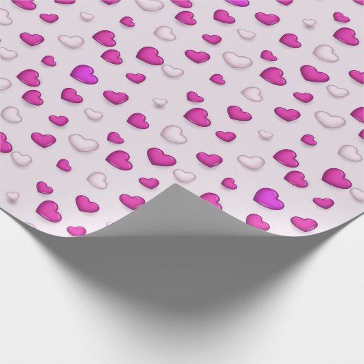 Luxury Modern Elegant Love Pink Heart Cadeaupapier (Hoek)