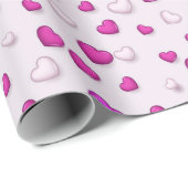 Luxury Modern Elegant Love Pink Heart Cadeaupapier (Rol Hoek)