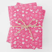 Luxury Modern Elegant Love Pink Heart Inpakpapier Vel (In situ)