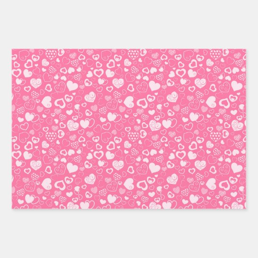 Luxury Modern Elegant Love Pink Heart Inpakpapier Vel (Voorkant)