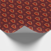 Luxury Modern Elegant Love Red Gold Heart Cadeaupapier (Hoek)