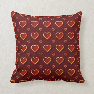 Luxury Modern Elegant Love Red Gold Heart Kussen