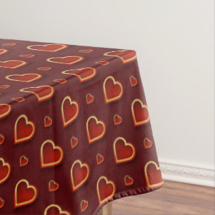 Luxury Modern Elegant Love Red Gold Heart Tafelkleed
