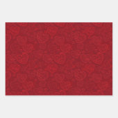 Luxury Modern Elegant Love Red Heart Inpakpapier Vel (Voorkant 2)