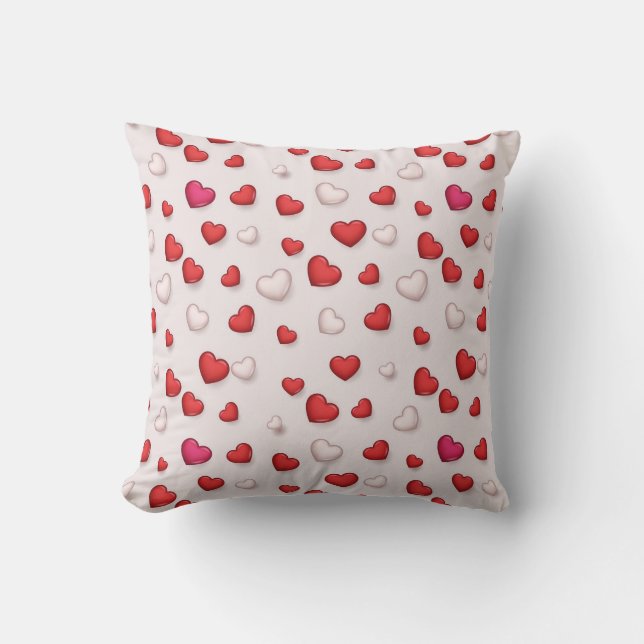 Luxury Modern Elegant Love Red Heart Kussen (Voorkant)